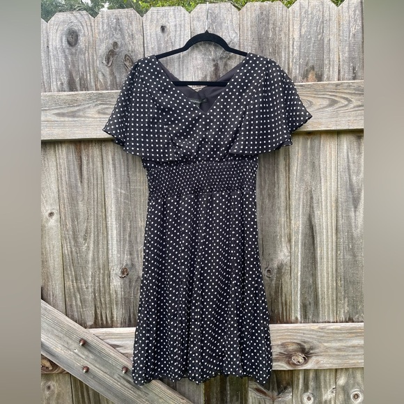 chris mclaughlin Dresses & Skirts - Chris McLaughlin Black Dress with White Dots